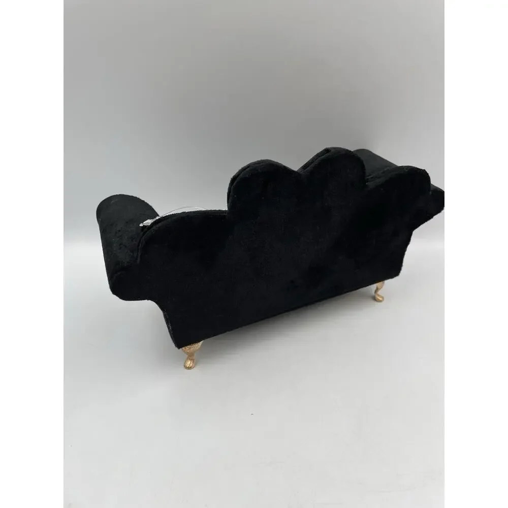 Shabby Chic Mini Black Couch Jewelry Holder/Organizer Box NEW